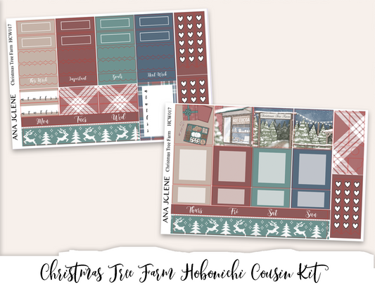 CHRISTMAS TREE FARM Hobonichi Cousin Weekly Planner Sticker Kit