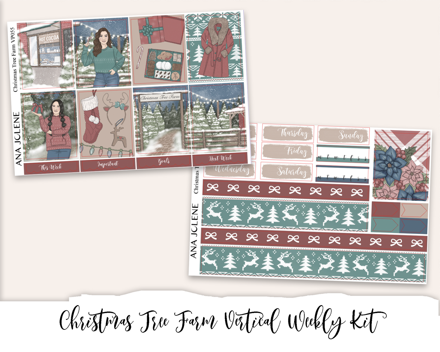 CHRISTMAS TREE FARM Planner Sticker Kit (Vertical Weekly)