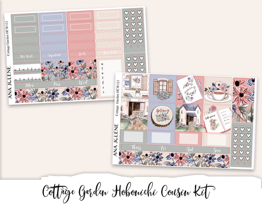 COTTAGE GARDEN Hobonichi Cousin Weekly Planner Sticker Kit