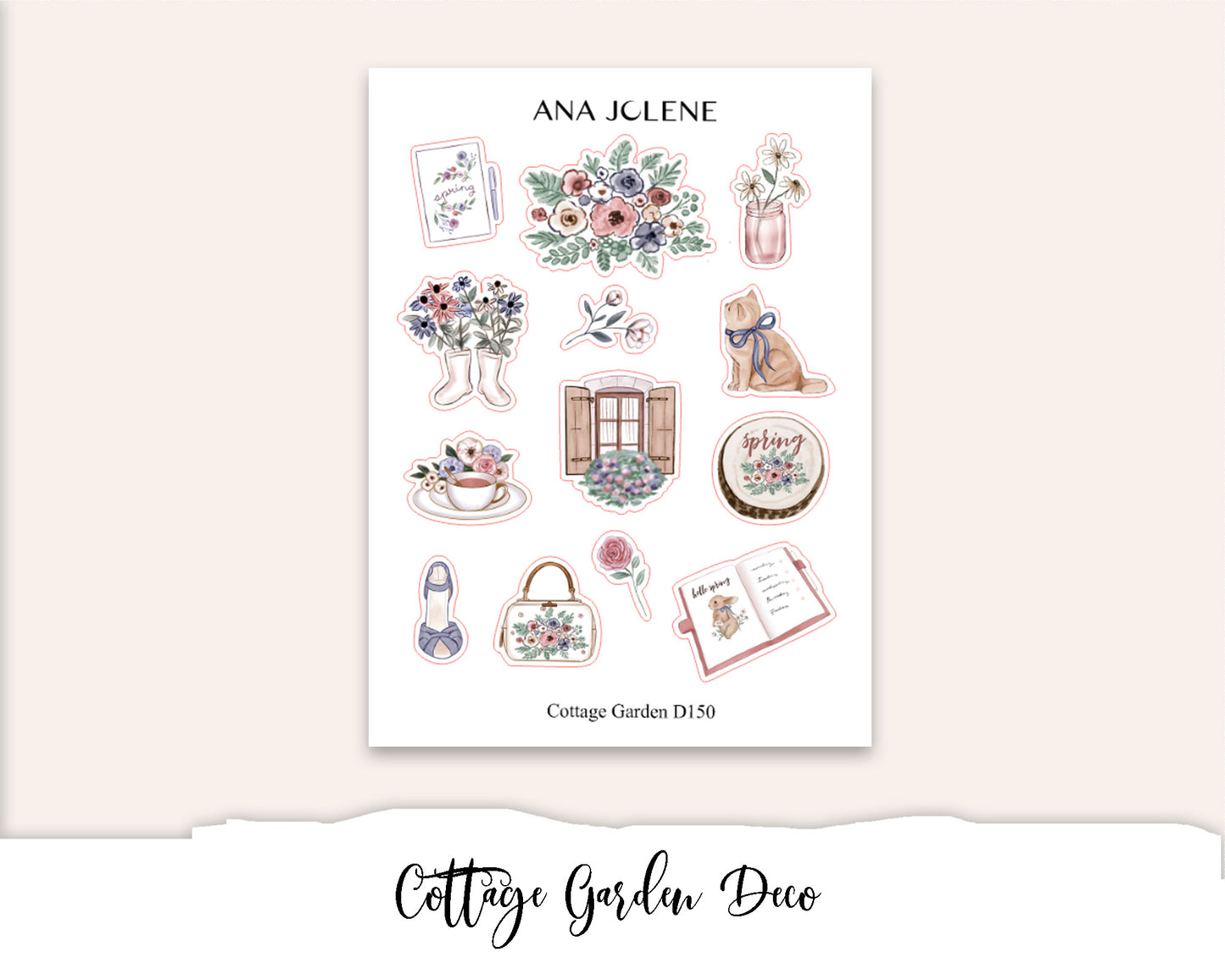 COTTAGE GARDEN Planner Sticker Kit (Vertical Weekly)