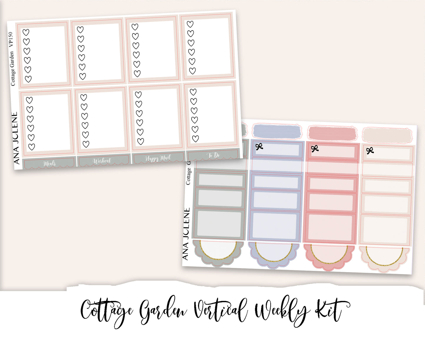 COTTAGE GARDEN Planner Sticker Kit (Vertical Weekly)