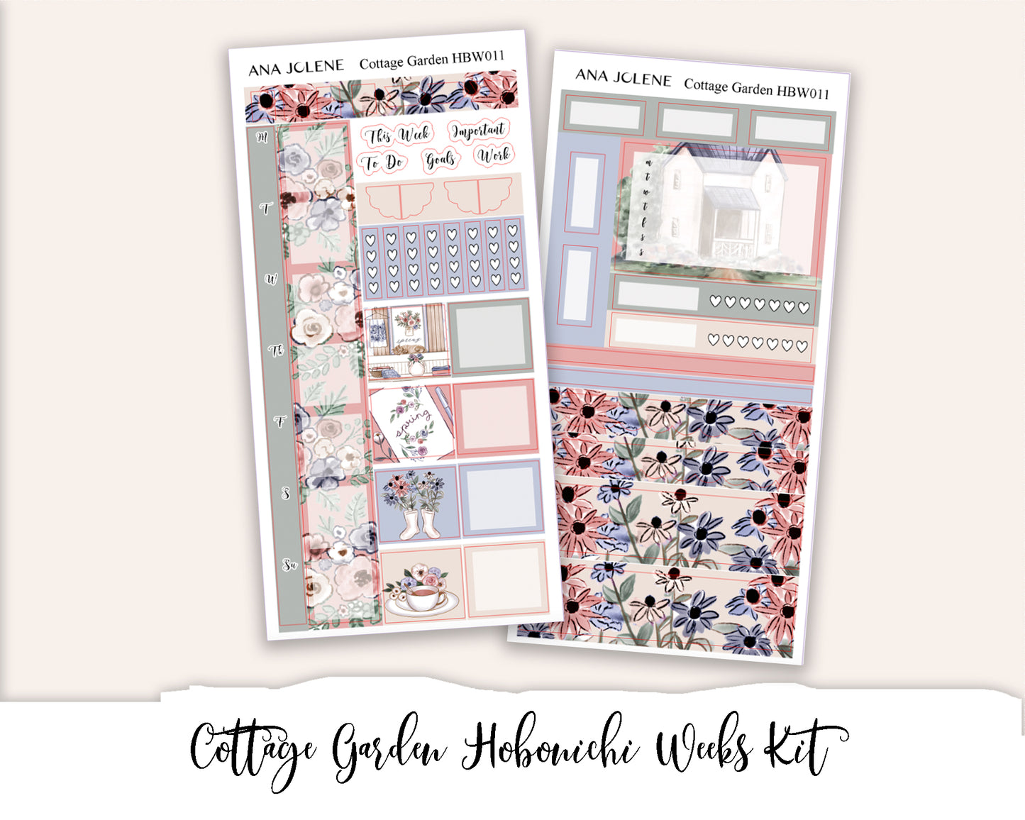 COTTAGE GARDEN Hobonichi Weeks Planner Sticker Kit