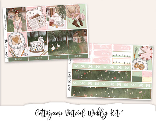 COTTAGECORE Planner Sticker Kit (Vertical Weekly)