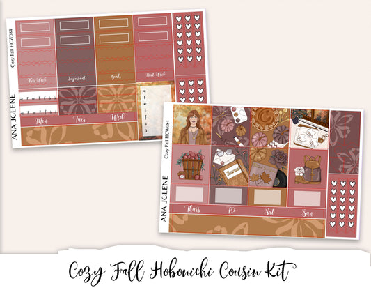 COZY FALL Hobonichi Cousin Weekly Planner Sticker Kit