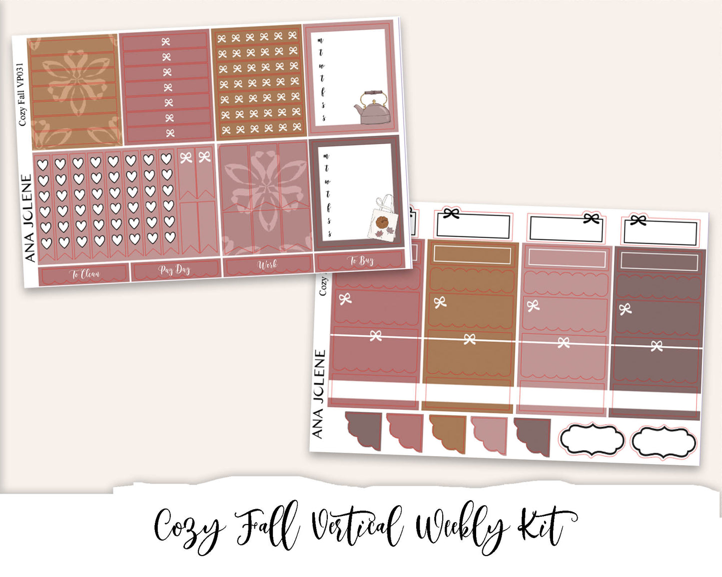 COZY FALL Planner Sticker Kit (Vertical Weekly)