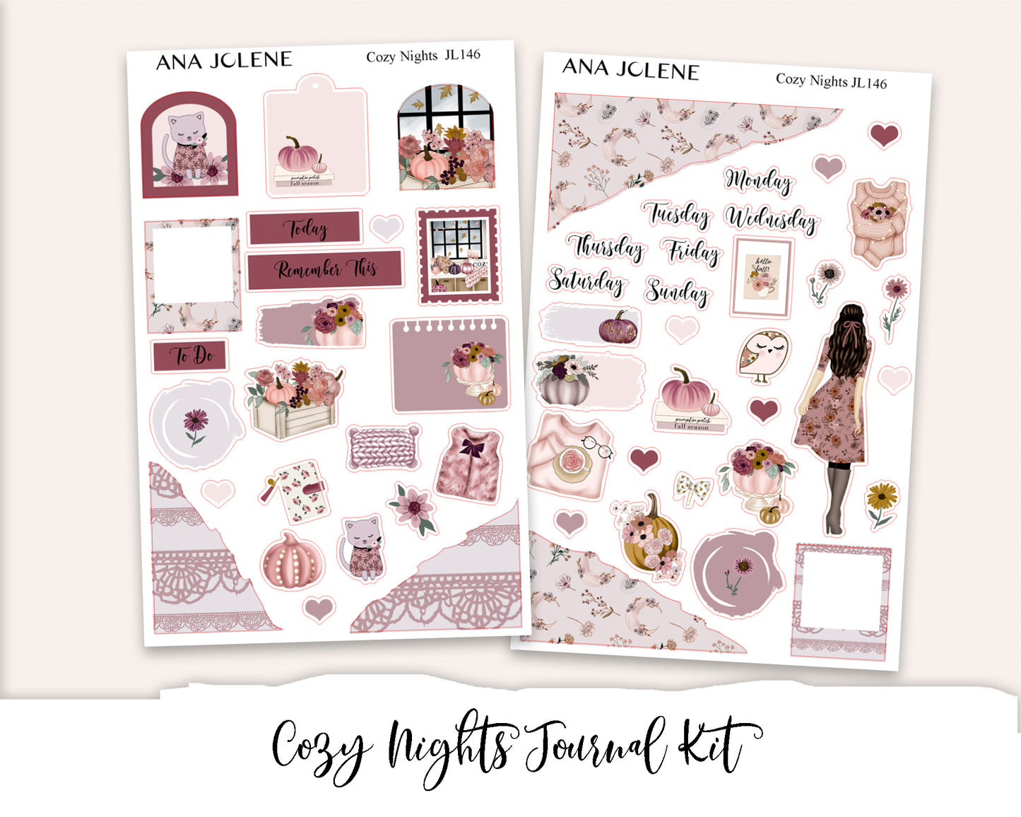 COZY NIGHTS Mini Journal Sticker Kit