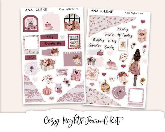 COZY NIGHTS Mini Journal Sticker Kit