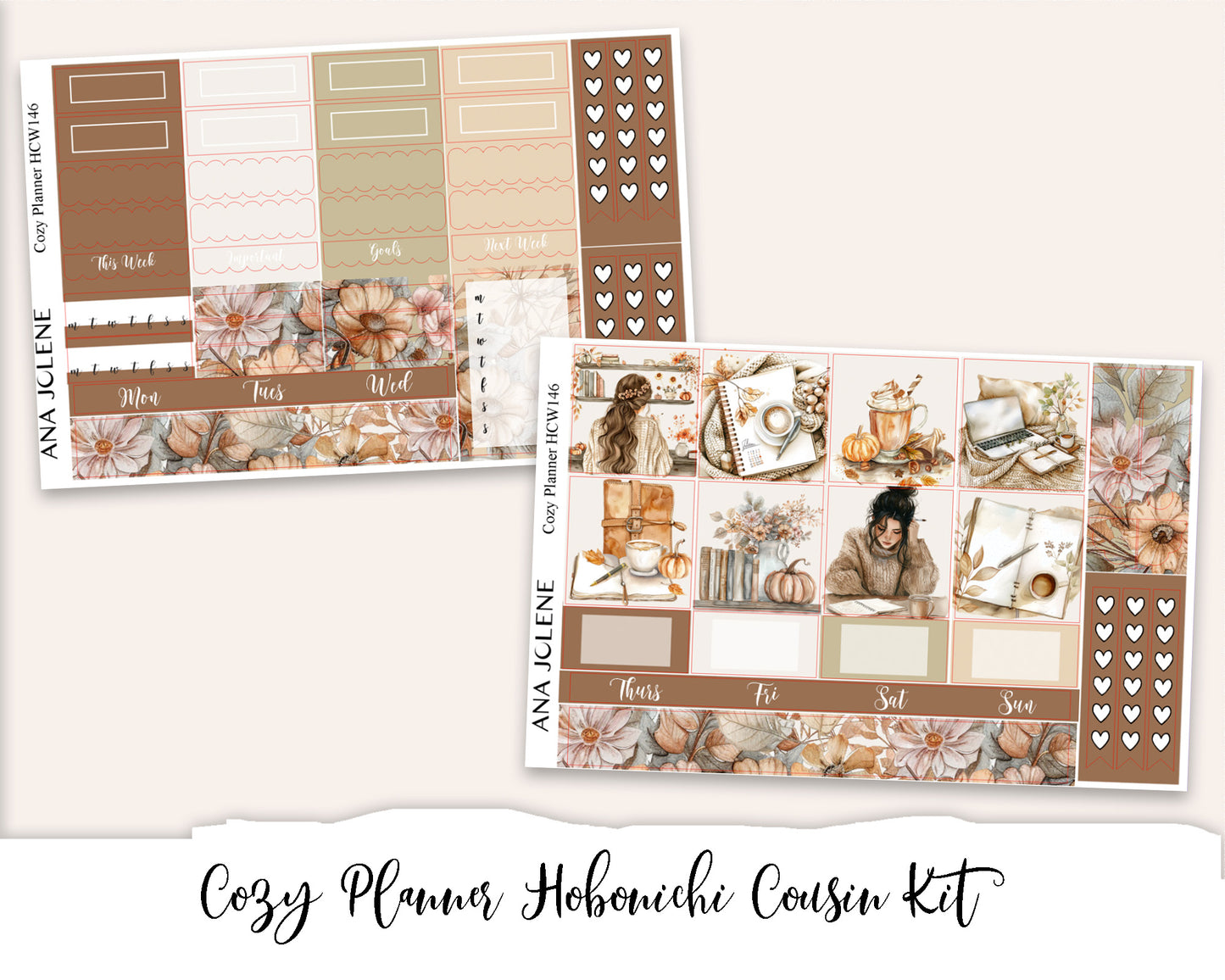 COZY PLANNER Hobonichi Cousin Weekly Planner Sticker Kit