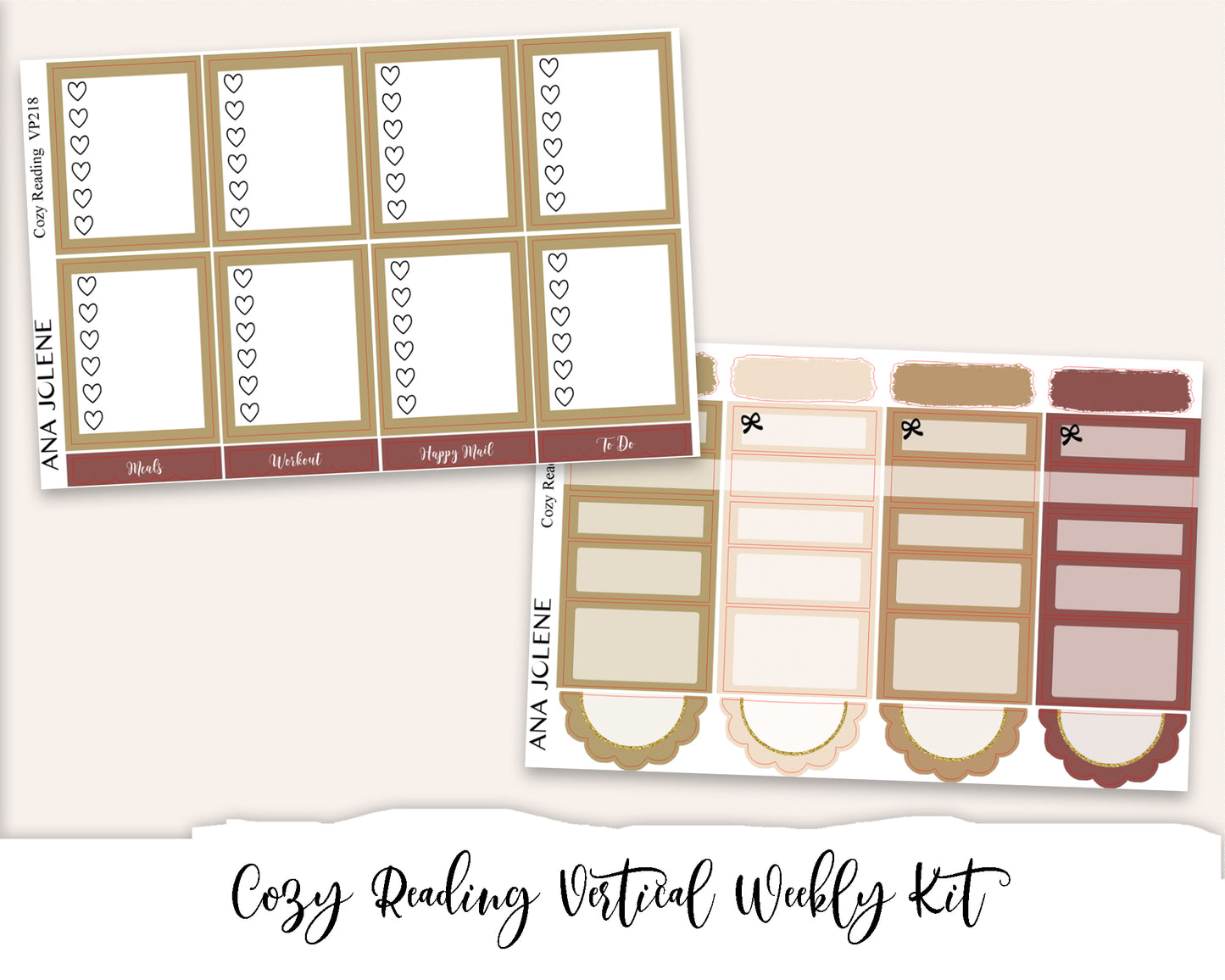 COZY READING Planner Sticker Kit (Vertical Weekly)