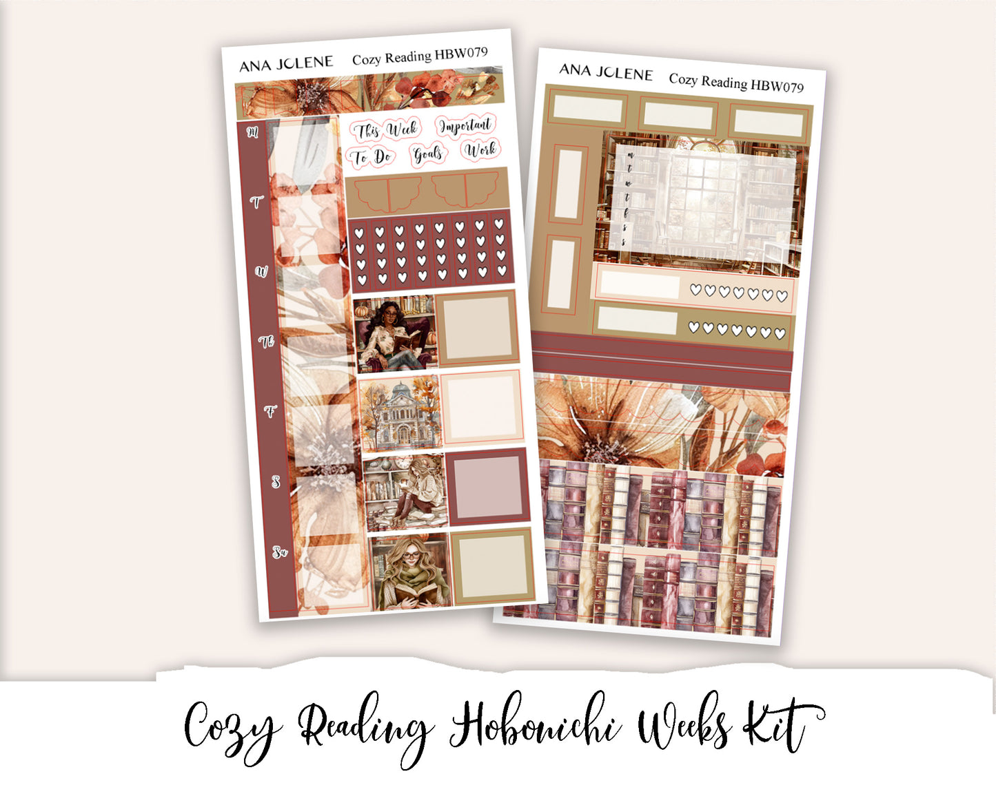 COZY READING Hobonichi Weeks Planner Sticker Kit