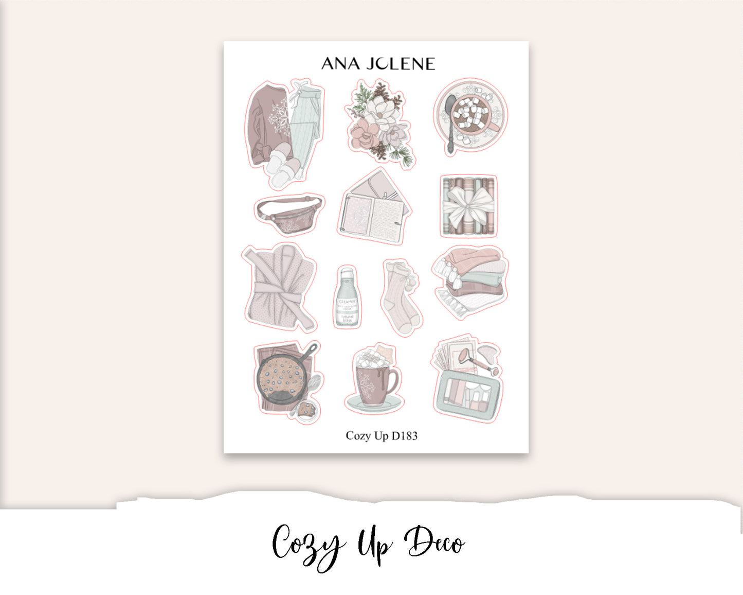 COZY UP  Planner Sticker Kit (Vertical Weekly)