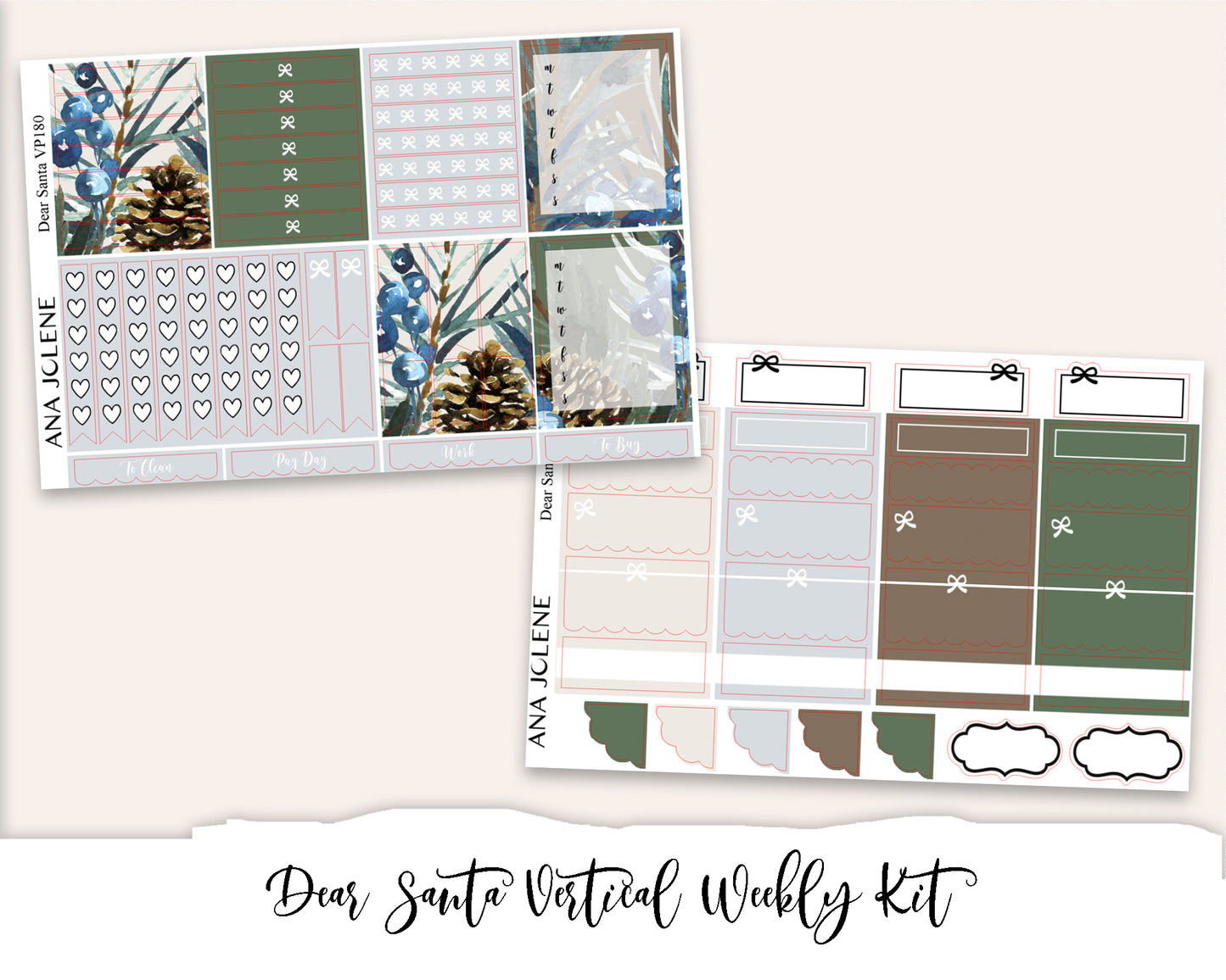 DEAR SANTA Planner Sticker Kit (Vertical Weekly)