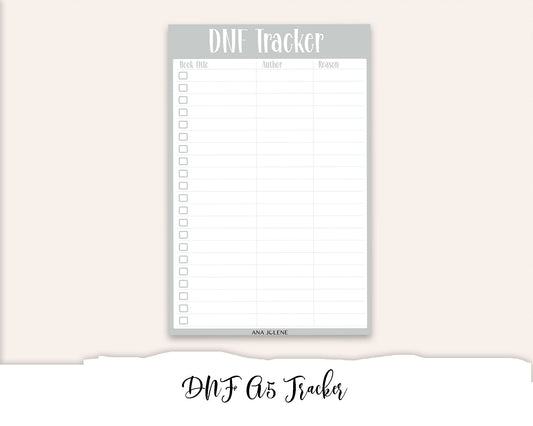 DNF Tracker Full Page Sticker - A5 Reading Journal