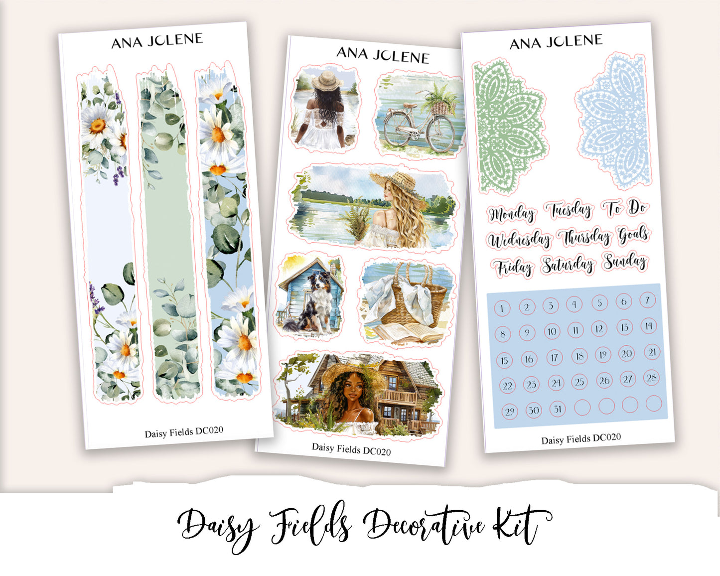 DAISY FIELDS Decorative Planner Sticker Kit