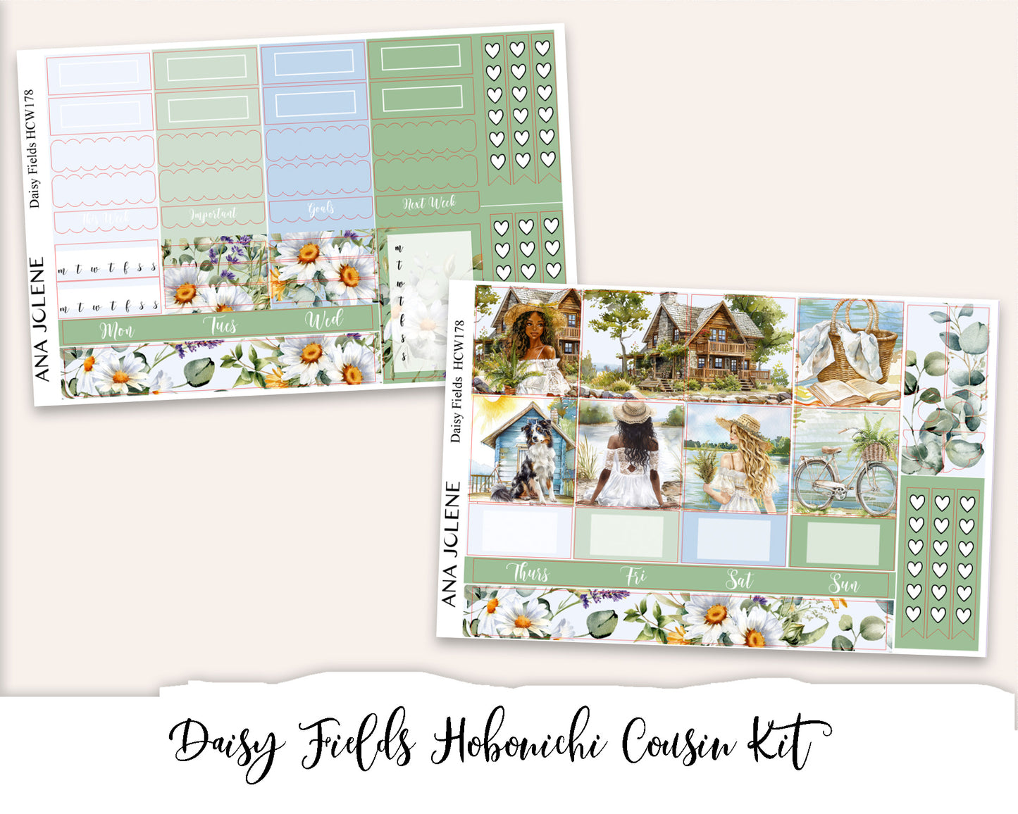 DAISY FIELDS Hobonichi Cousin Weekly Planner Sticker Kit