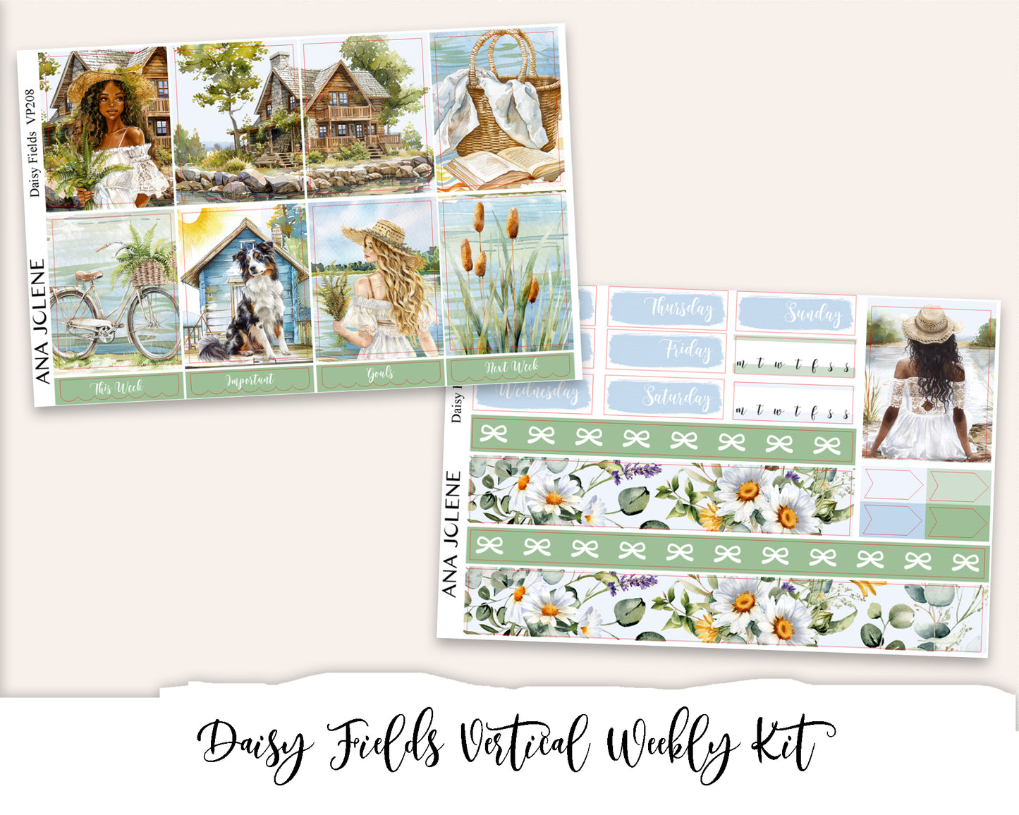 DAISY FIELDS Planner Sticker Kit (Vertical Weekly)