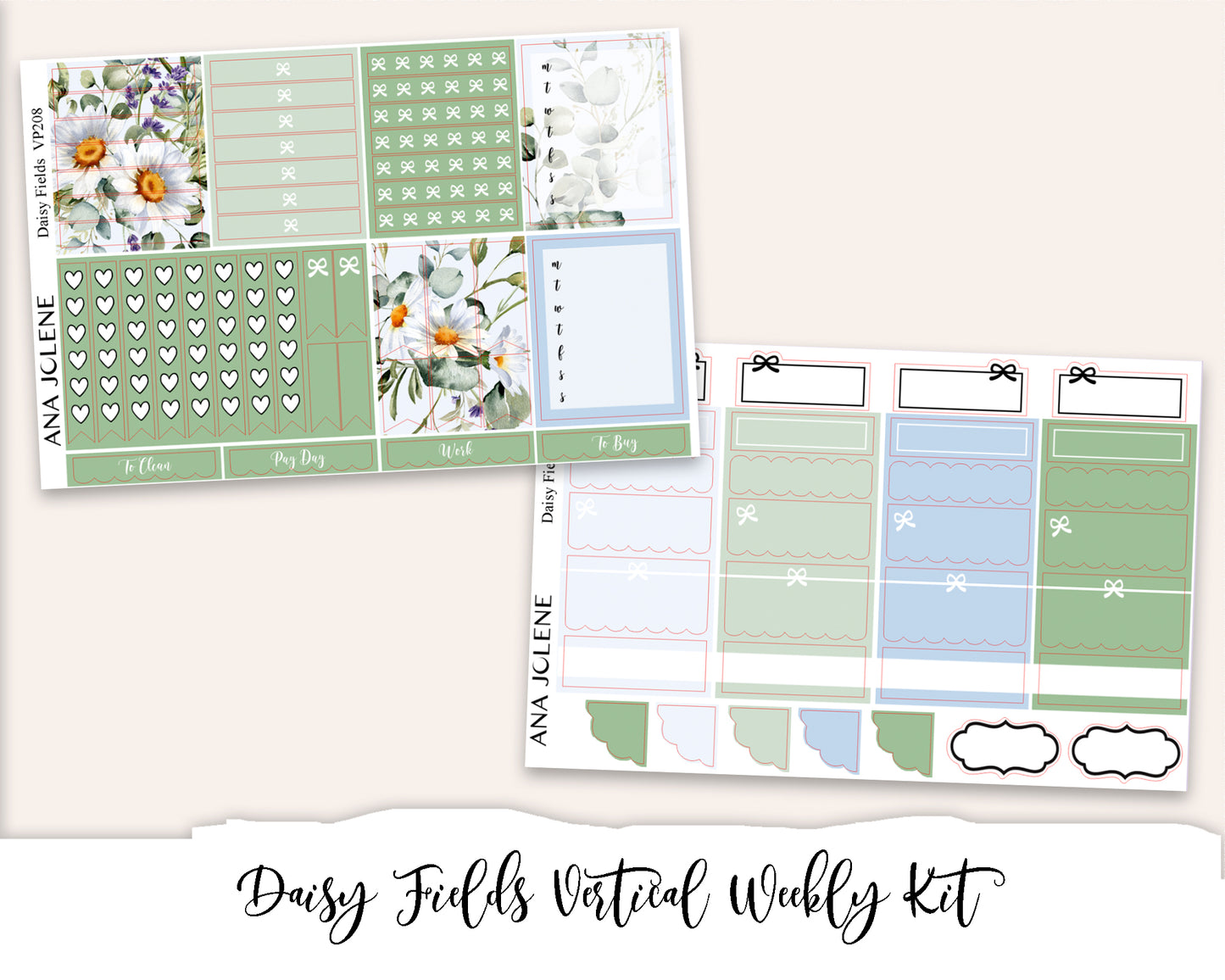 DAISY FIELDS Planner Sticker Kit (Vertical Weekly)