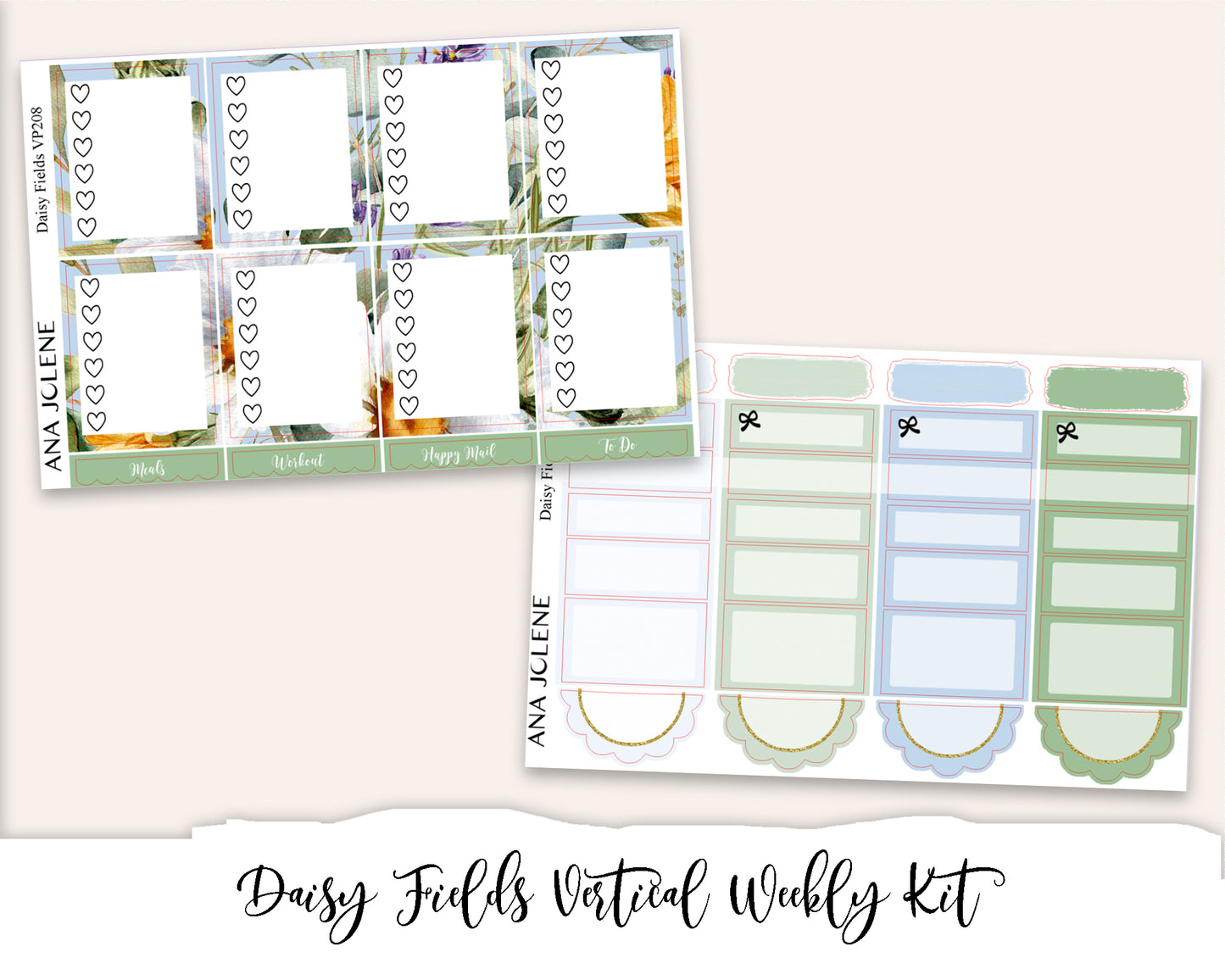 DAISY FIELDS Planner Sticker Kit (Vertical Weekly)