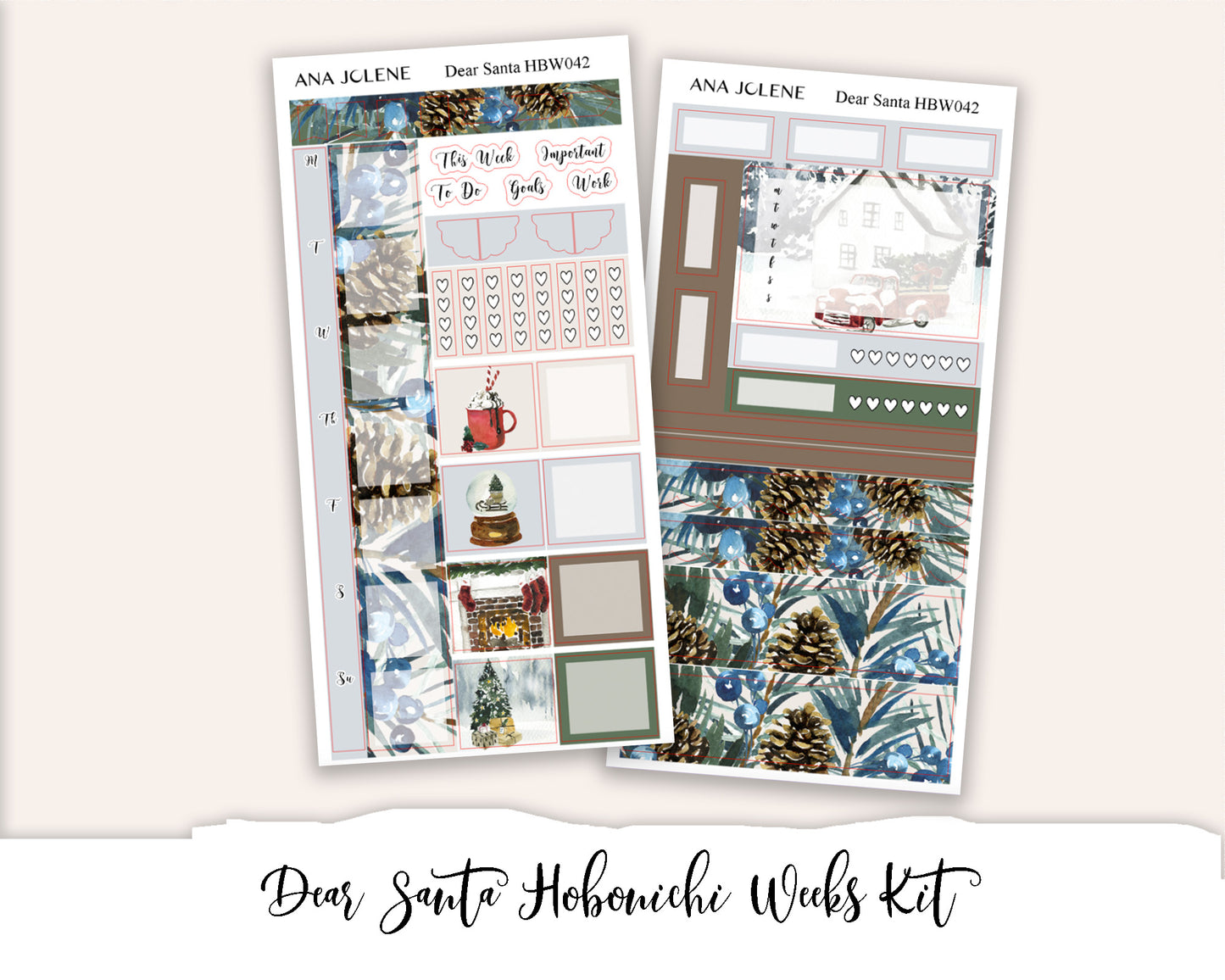 DEAR SANTA Hobonichi Weeks Planner Sticker Kit