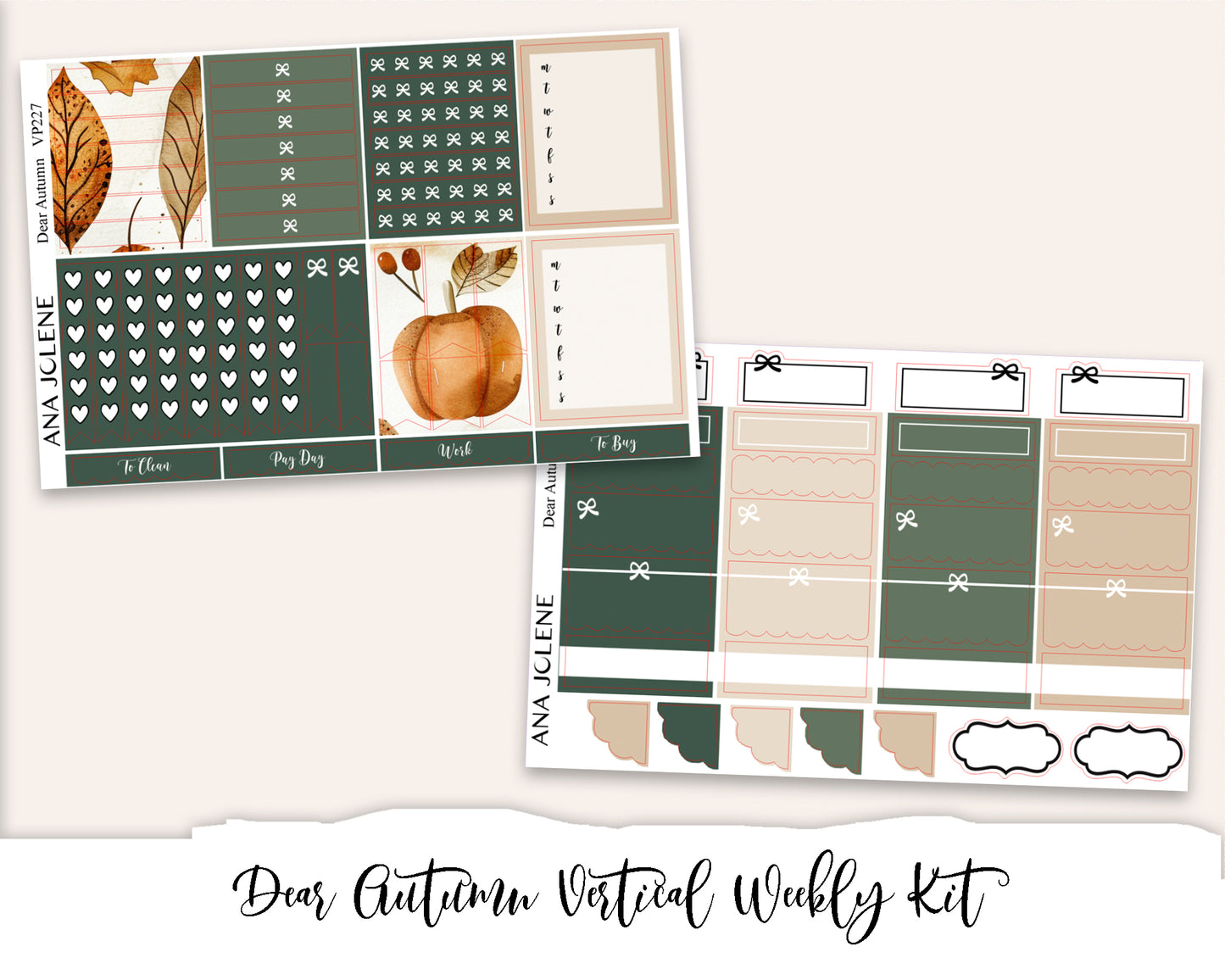 DEAR AUTUMN Planner Sticker Kit (Vertical Weekly)