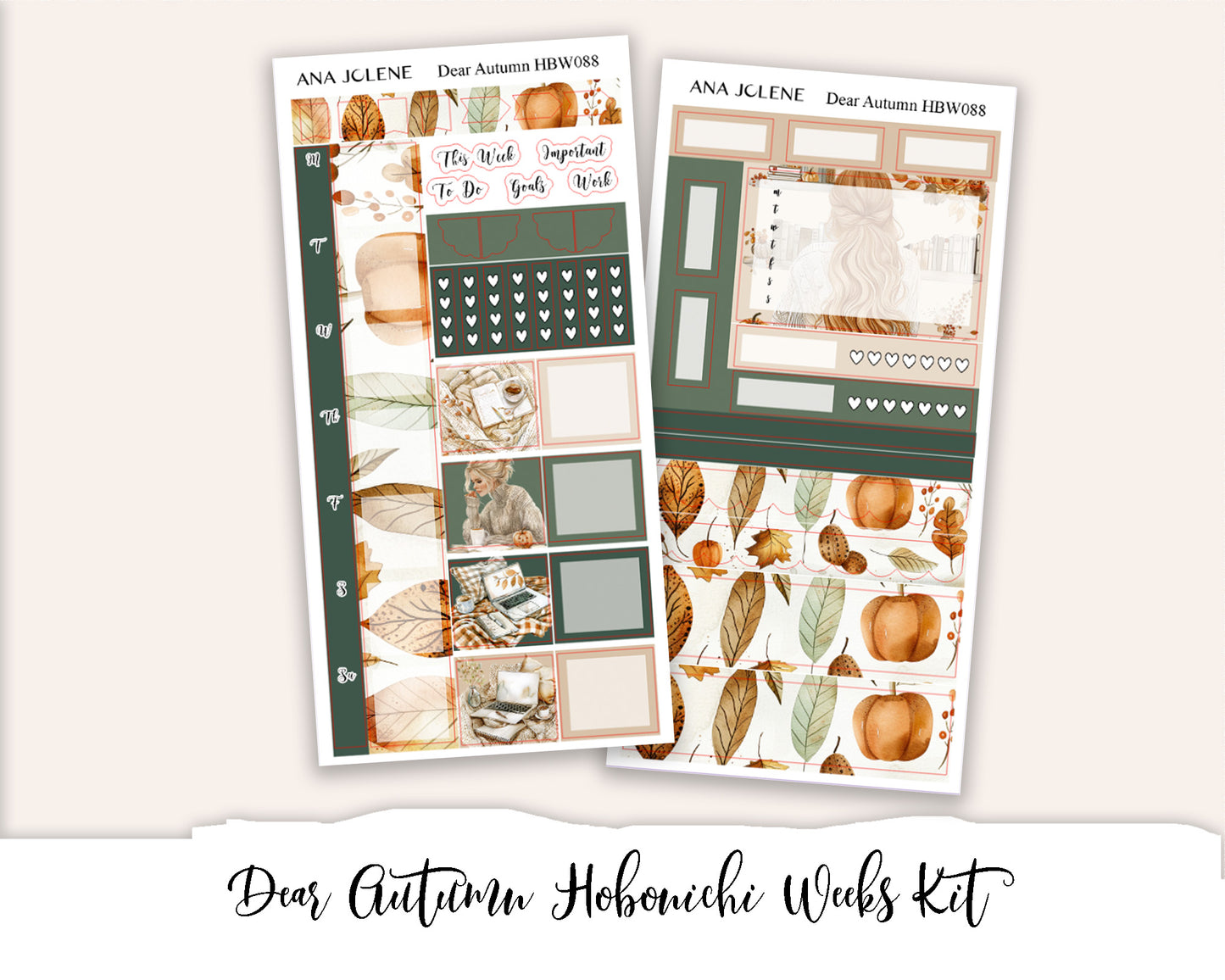 DEAR AUTUMN Hobonichi Weeks Planner Sticker Kit