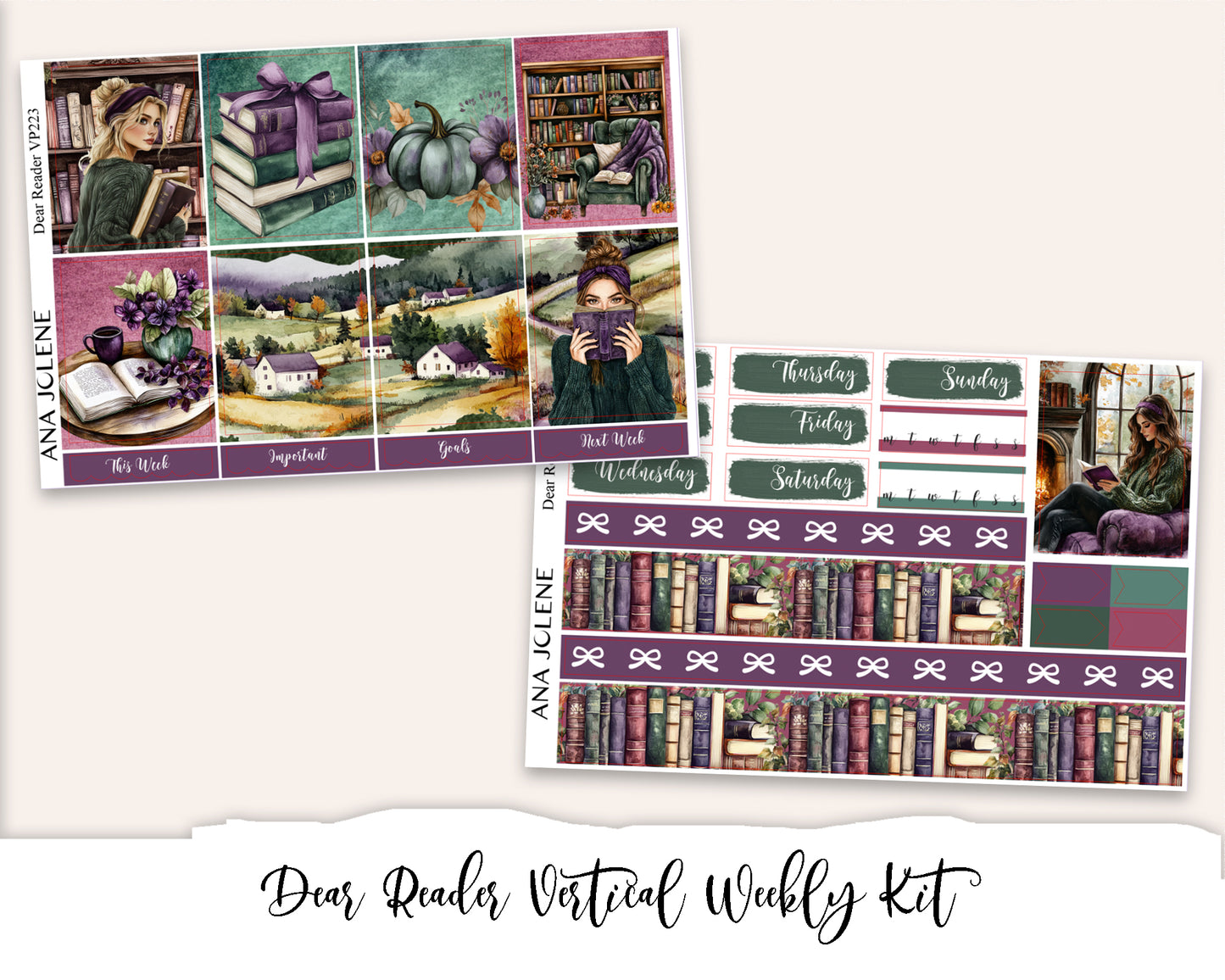 DEAR READER Planner Sticker Kit (Vertical Weekly)