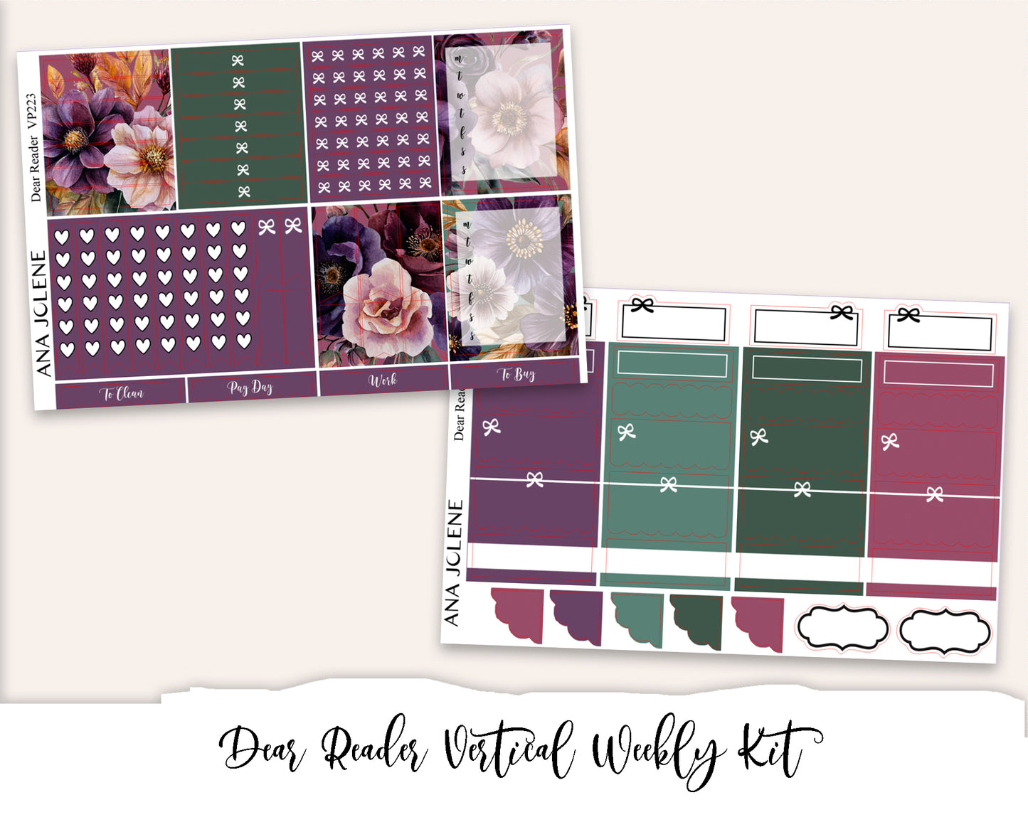 DEAR READER Planner Sticker Kit (Vertical Weekly)