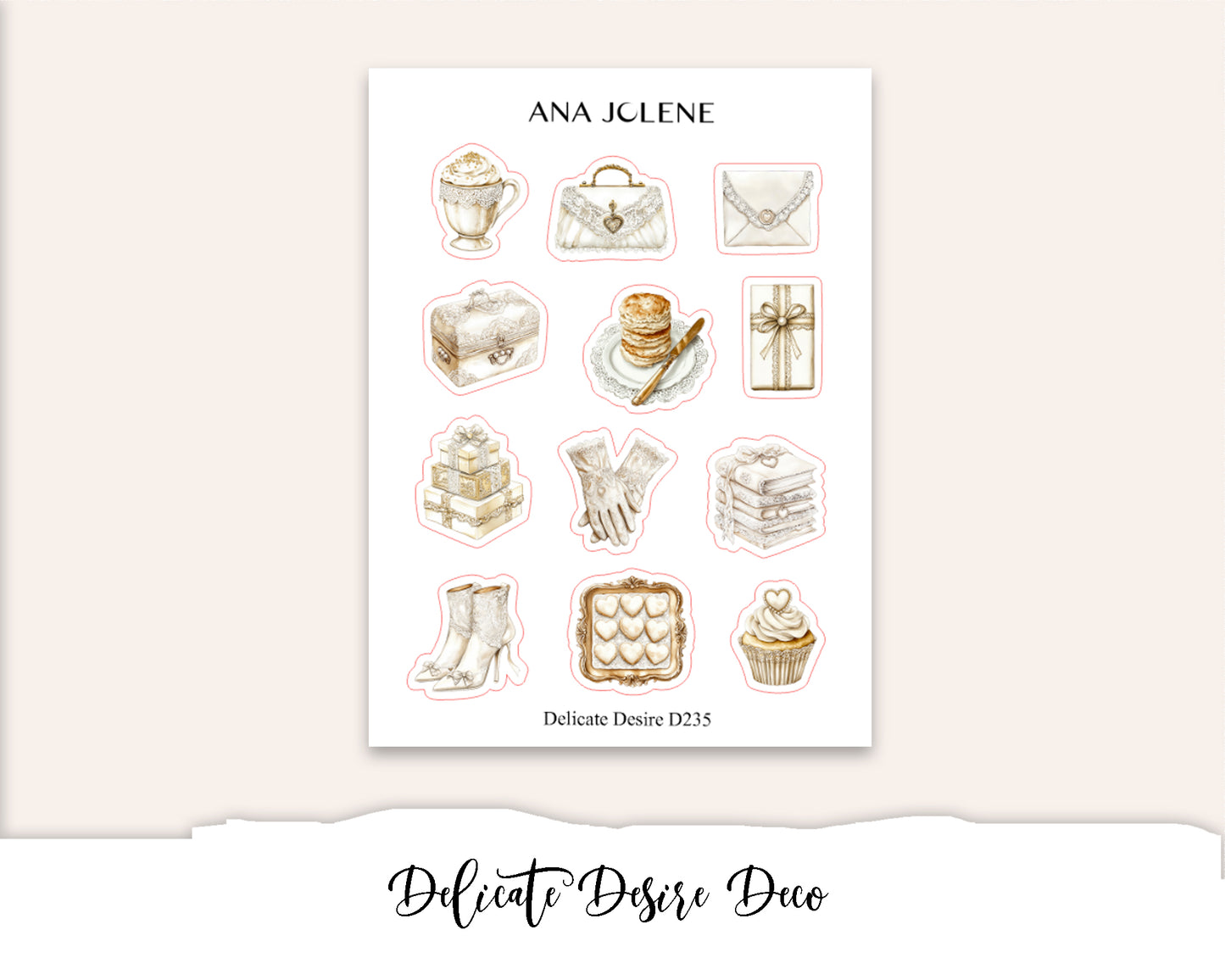 DELICATE DESIRE Decorative Planner Sticker Kit