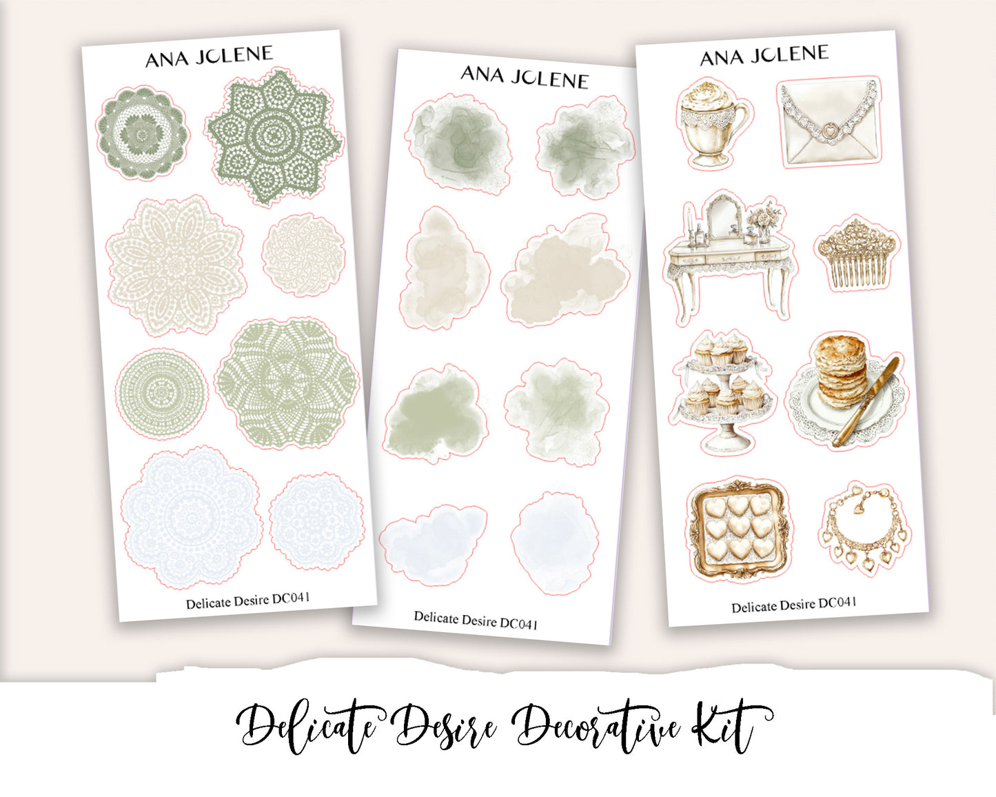 DELICATE DESIRE Decorative Planner Sticker Kit
