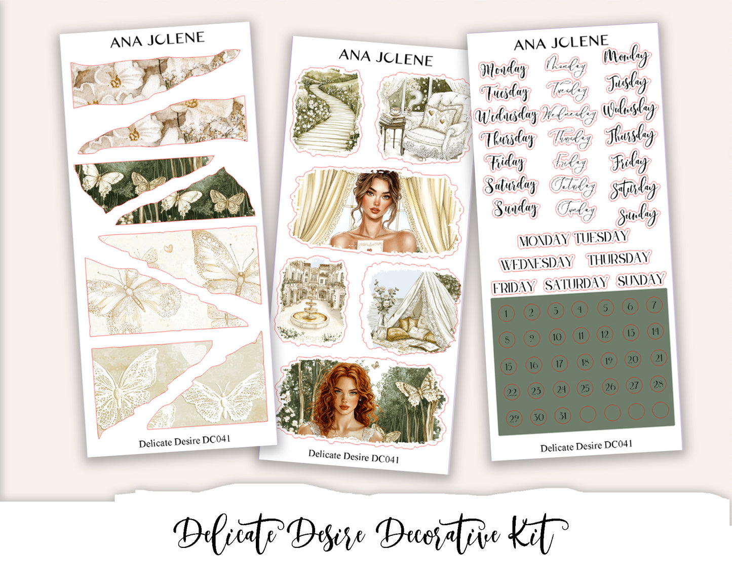 DELICATE DESIRE Decorative Planner Sticker Kit