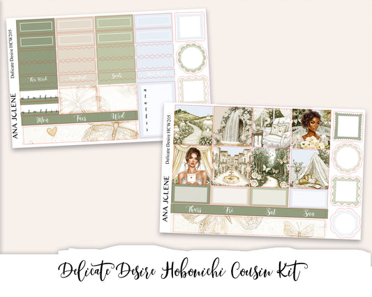 DELICATE DESIRE  Hobonichi Cousin Weekly Planner Sticker Kit