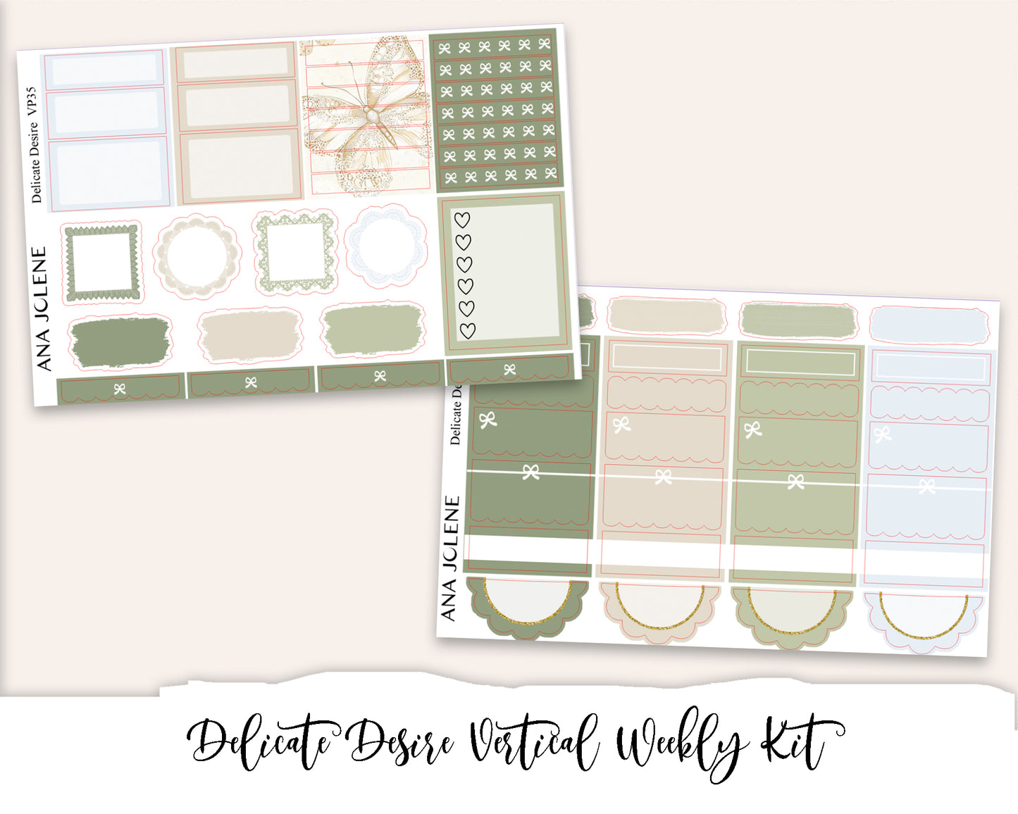 DELICATE DESIRE Planner Sticker Kit (Vertical Weekly)