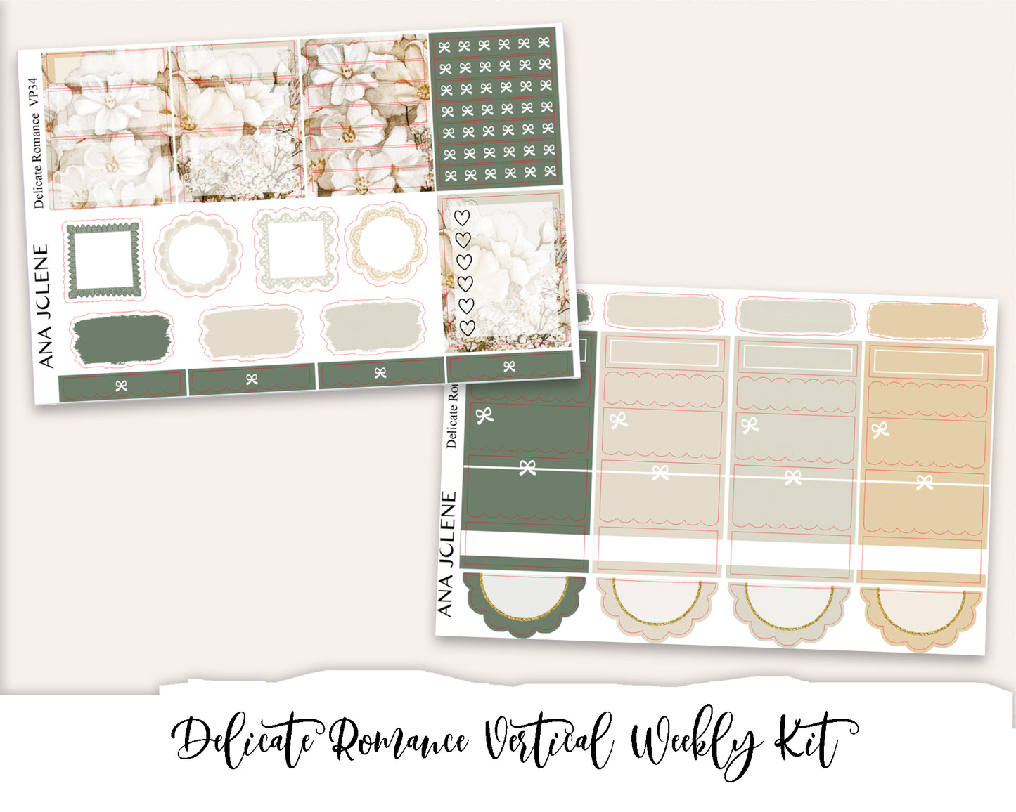 DELICATE ROMANCE Planner Sticker Kit (Vertical Weekly)