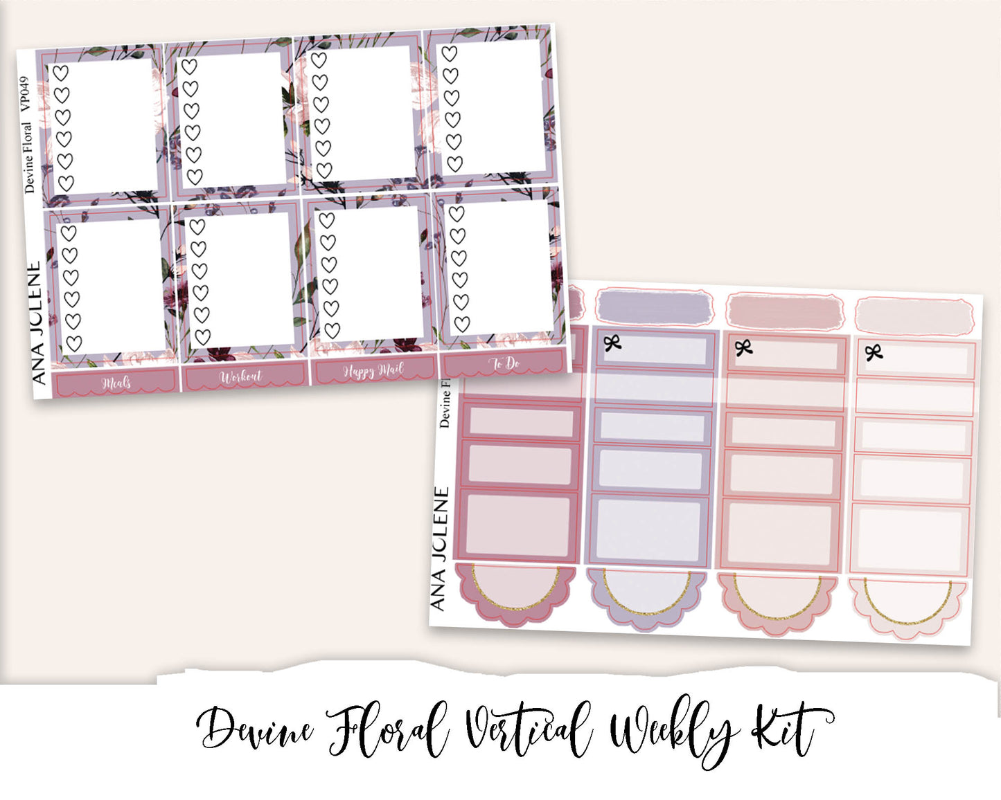 DEVINE FLORAL Planner Sticker Kit (Vertical Weekly)