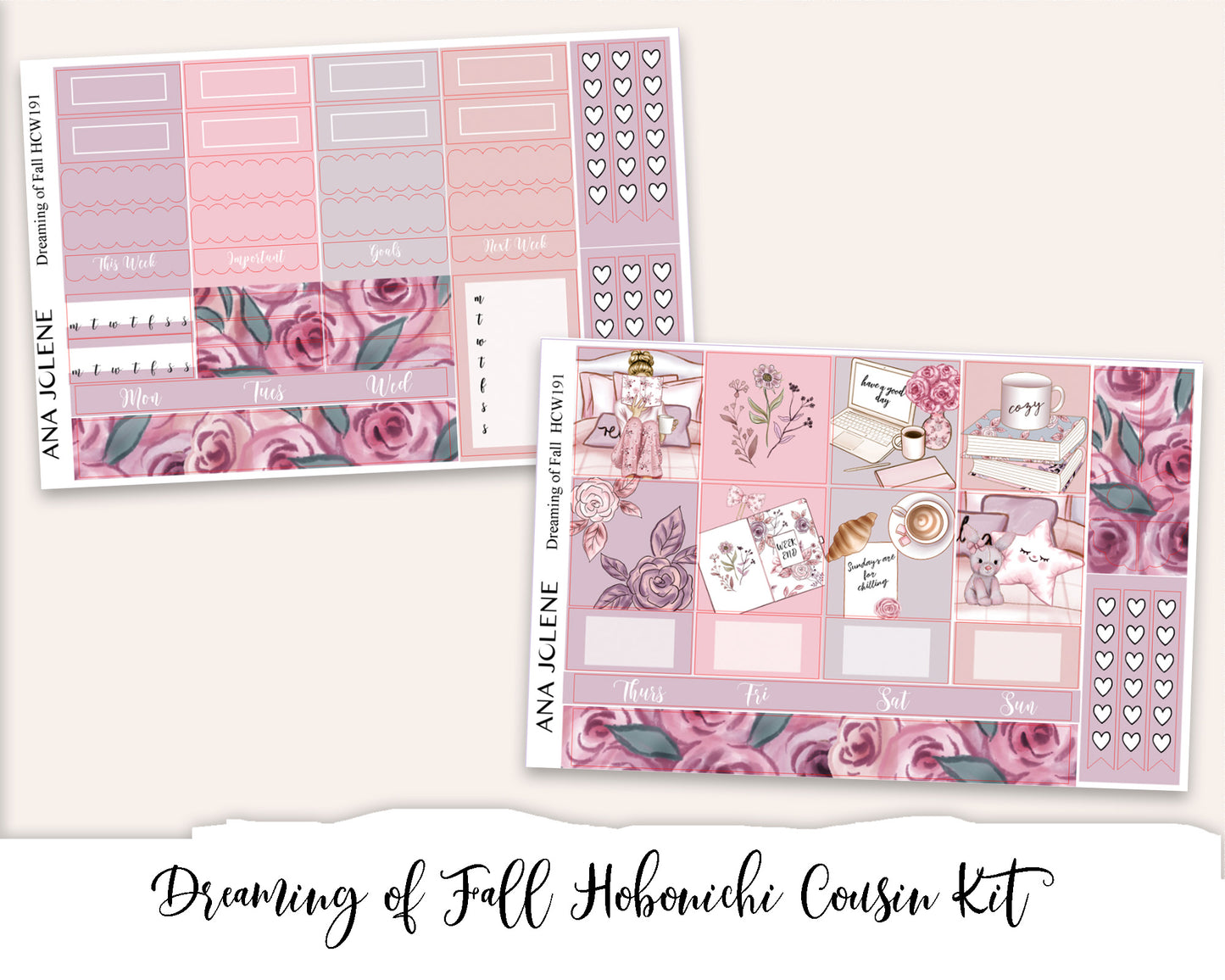 DREAMING OF FALL Hobonichi Cousin Weekly Planner Sticker Kit