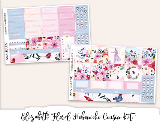 ELIZABETH FLORAL Hobonichi Cousin Weekly Planner Sticker Kit