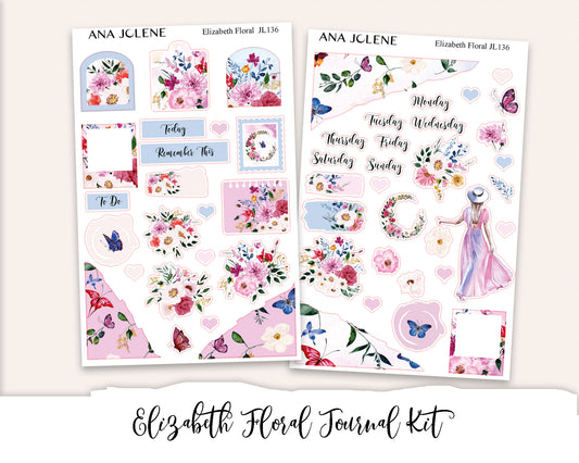 ELIZABETH FLORAL Full Journal Sticker Kit