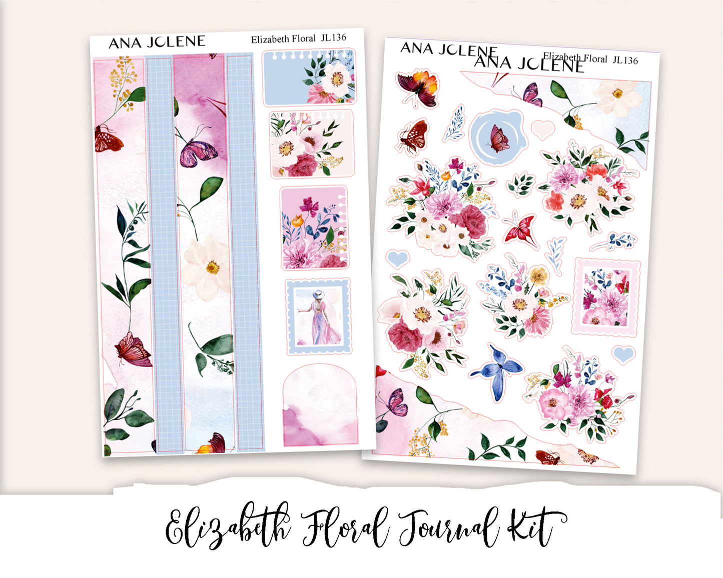 ELIZABETH FLORAL Full Journal Sticker Kit