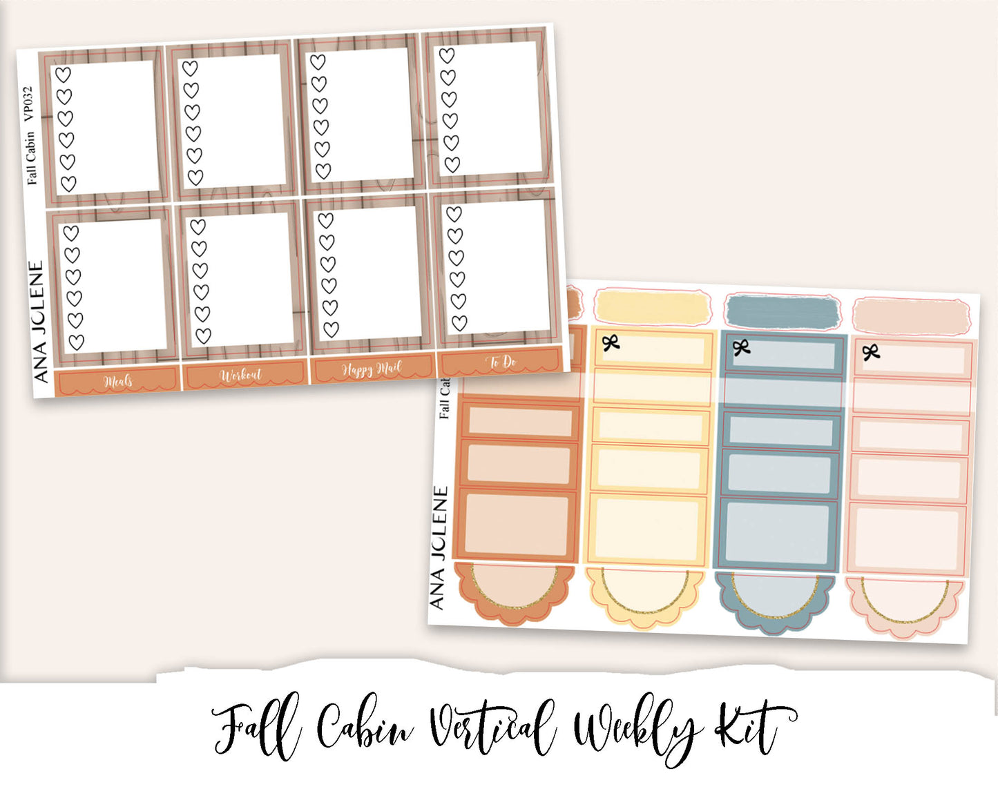 FALL CABIN Planner Sticker Kit (Vertical Weekly)