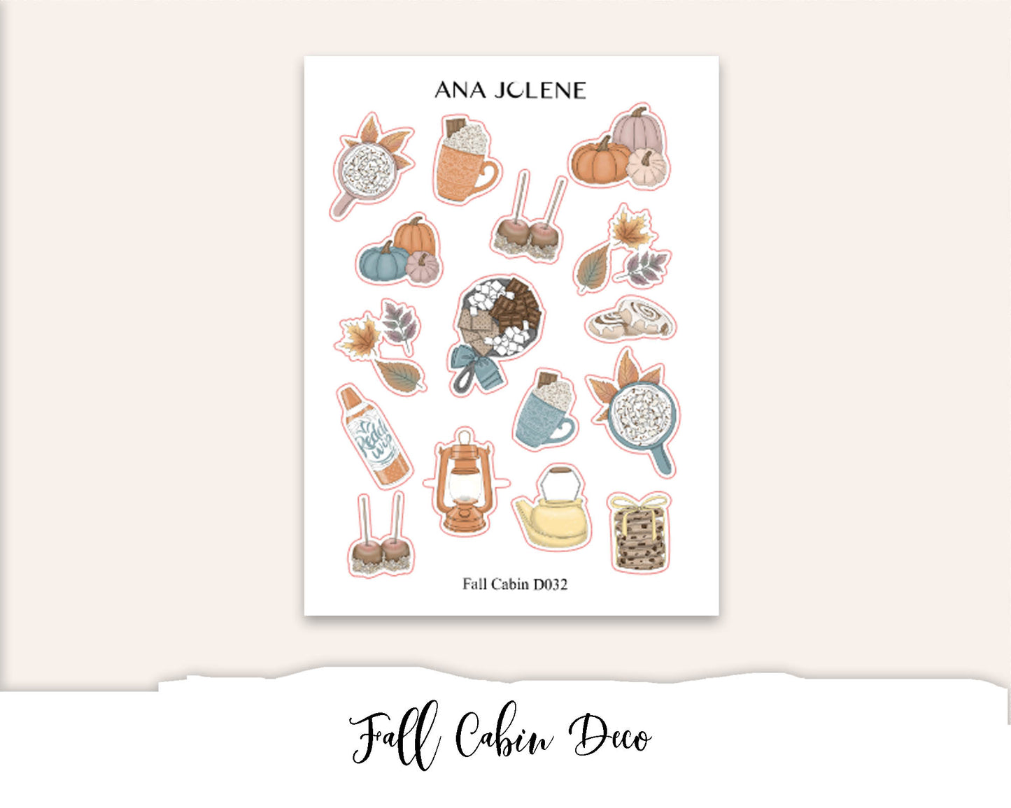 FALL CABIN Planner Sticker Kit (Vertical Weekly)