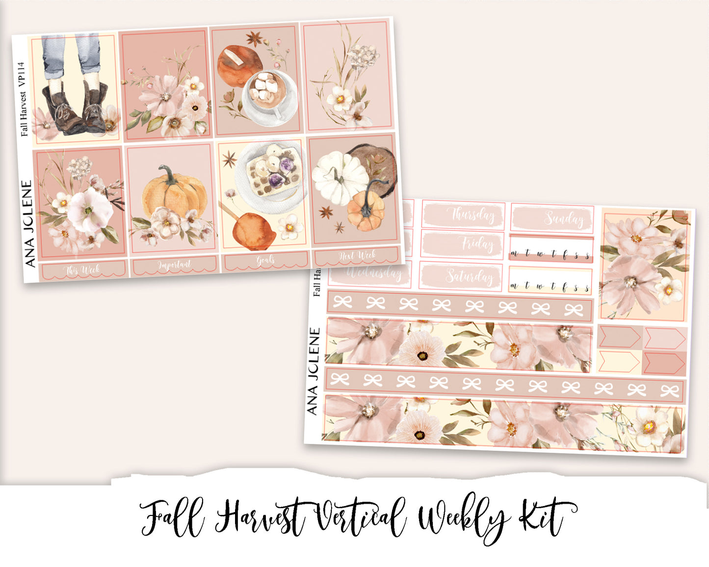 FALL HARVEST Planner Sticker Kit (Vertical Weekly)