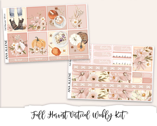 FALL HARVEST Planner Sticker Kit (Vertical Weekly)