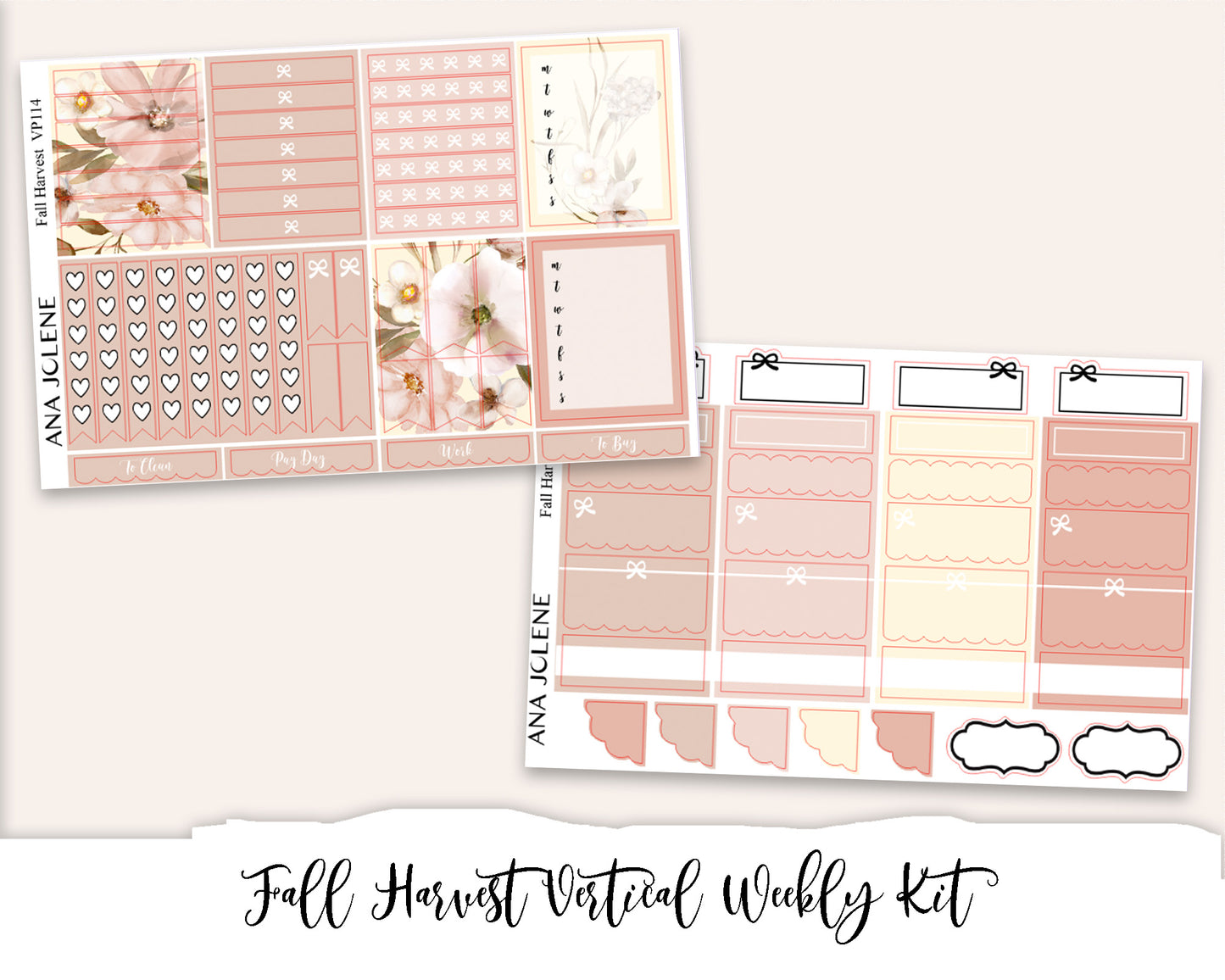 FALL HARVEST Planner Sticker Kit (Vertical Weekly)