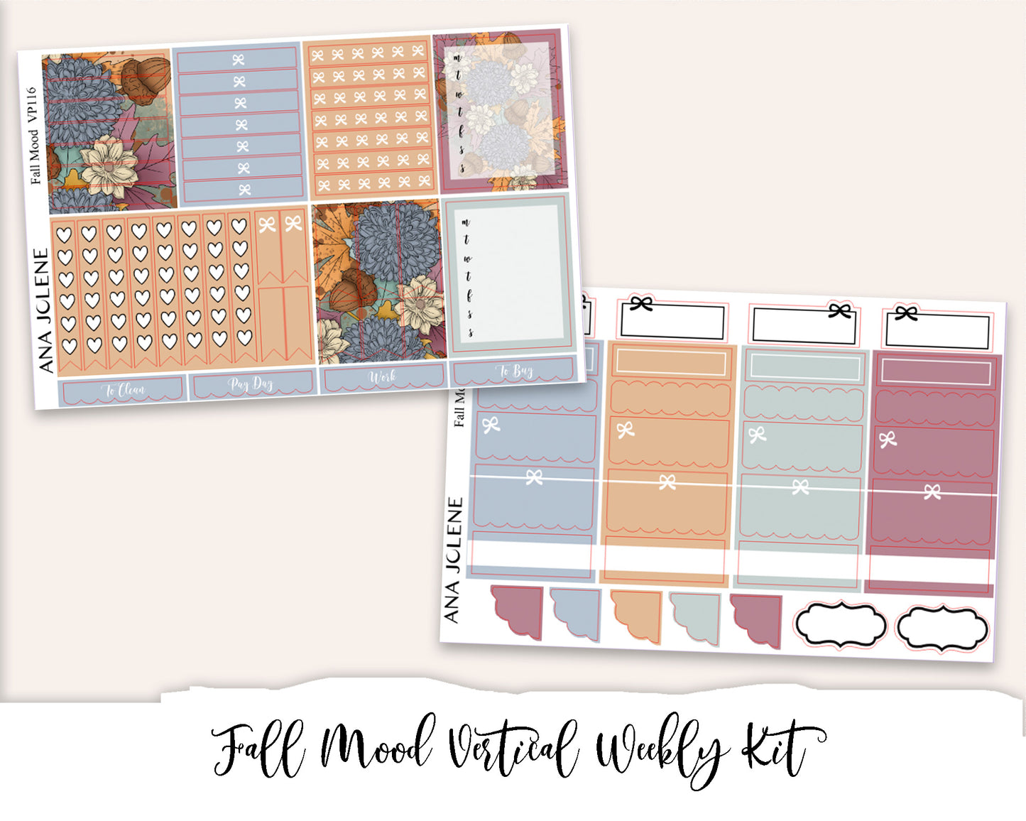 FALL MOOD Planner Sticker Kit (Vertical Weekly)