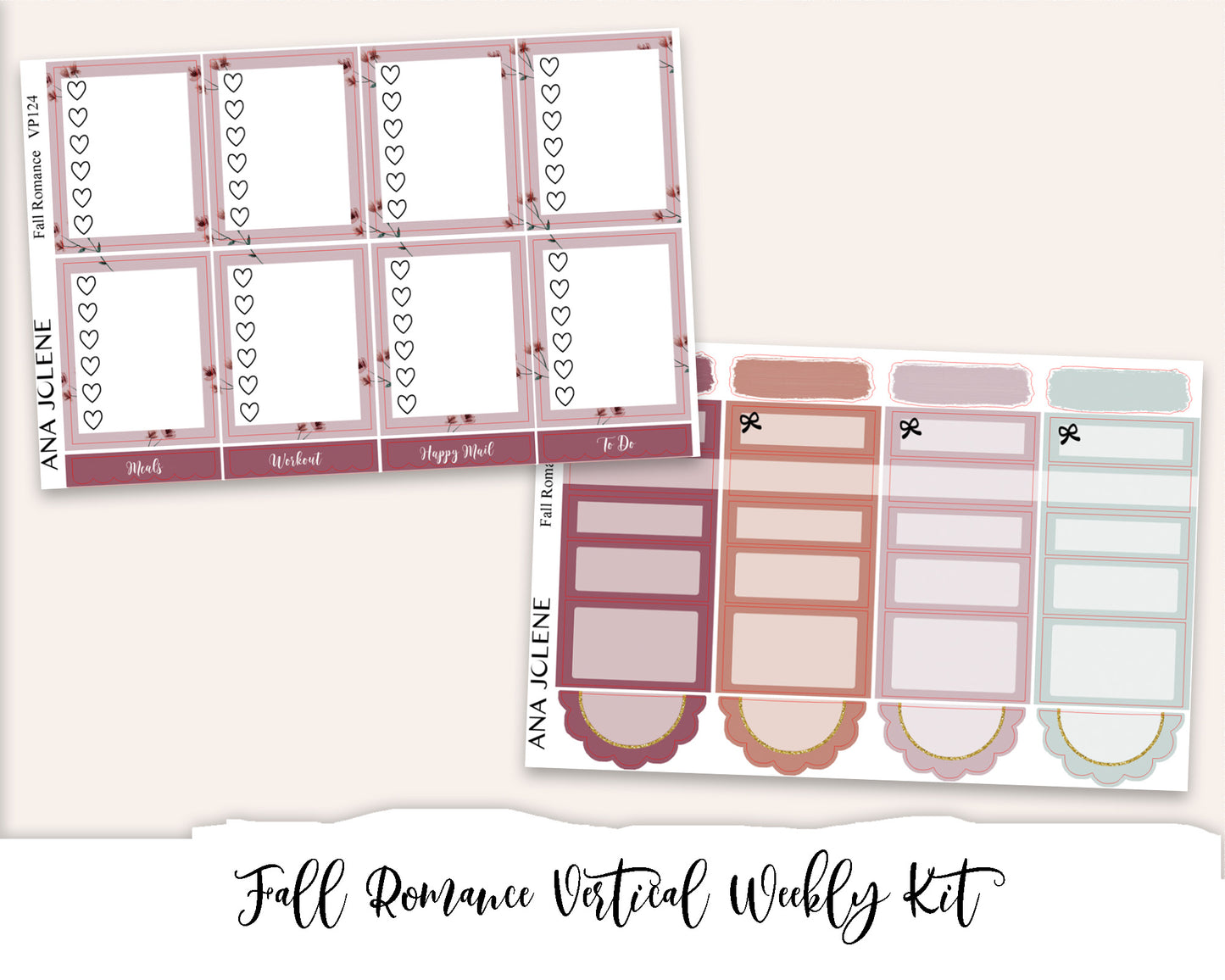 FALL ROMANCE Planner Sticker Kit (Vertical Weekly)