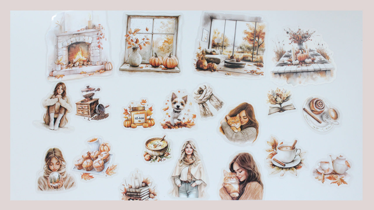 Fall Fashion Girl Diecut Sticker Pack