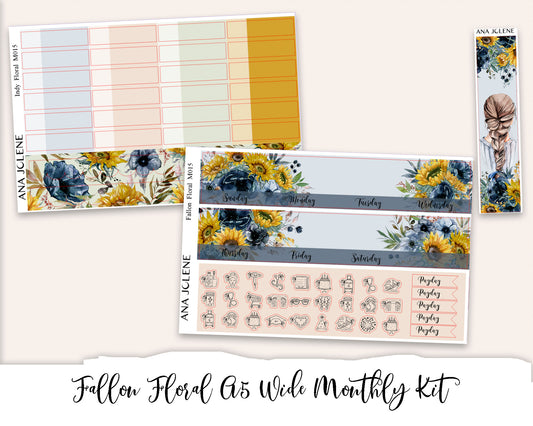 FALLON FLORAL Monthly Planner Sticker Kit (A5Wide)