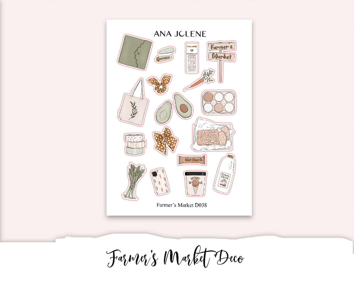 FARMER'S MARKET Hobonichi Cousin Weekly Planner Sticker Kit