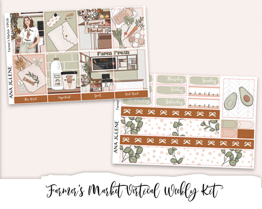 FARMER'S MARKET Planner Sticker Kit (Vertical Weekly)