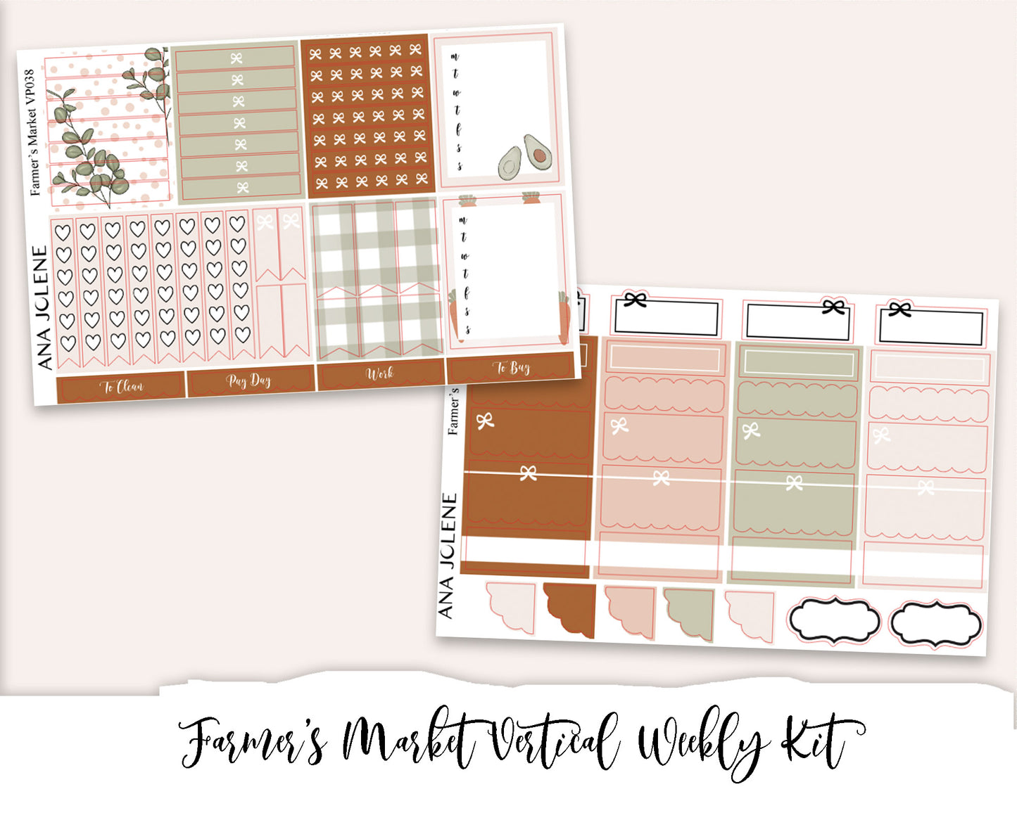 FARMER'S MARKET Planner Sticker Kit (Vertical Weekly)